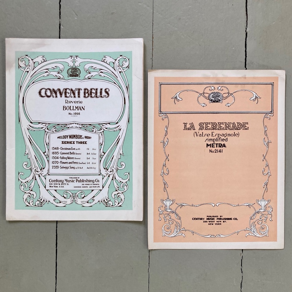 2 1914 Convent Bells 1922 Serenade Waltz Reverie Vintage Sheet Music Ephemera